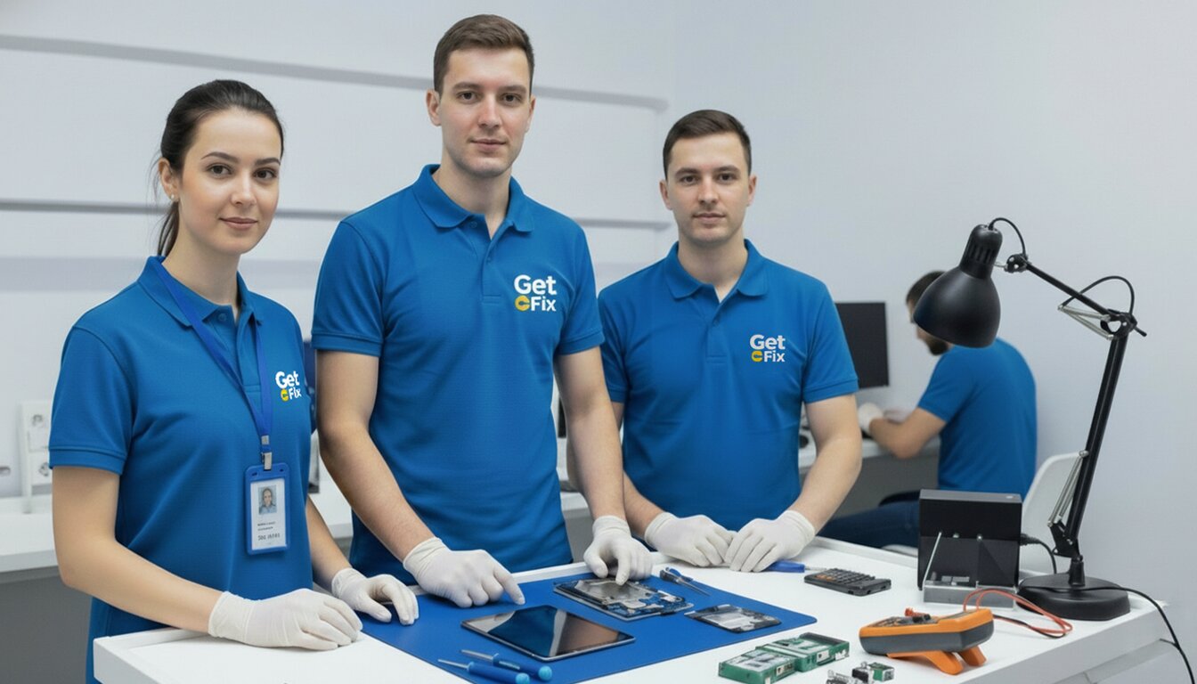 GetFix technician repairing device